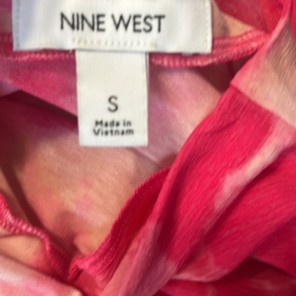 Nine West Tie-Dye Pink Cloudwash Mockneck Long Sleeve Sz S NWT - Picture 8 of 10